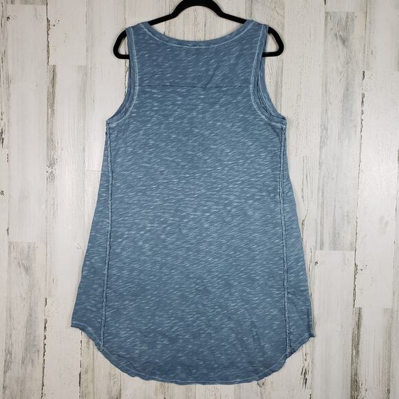 NWOT Mod-O-Doc Blue Distressed Knit Tank Mini Sleeveless Dress Women's - Picture 8 of 12